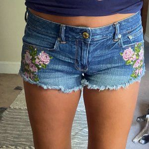 Flower Jean Shorts